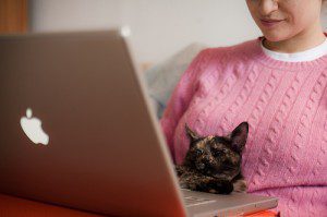 Mom blogger with Laptop